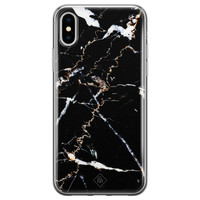 Casimoda iPhone XS Max siliconen hoesje - Marmer zwart