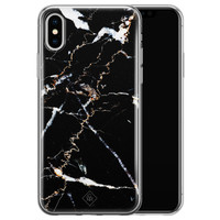 Casimoda iPhone XS Max siliconen hoesje - Marmer zwart