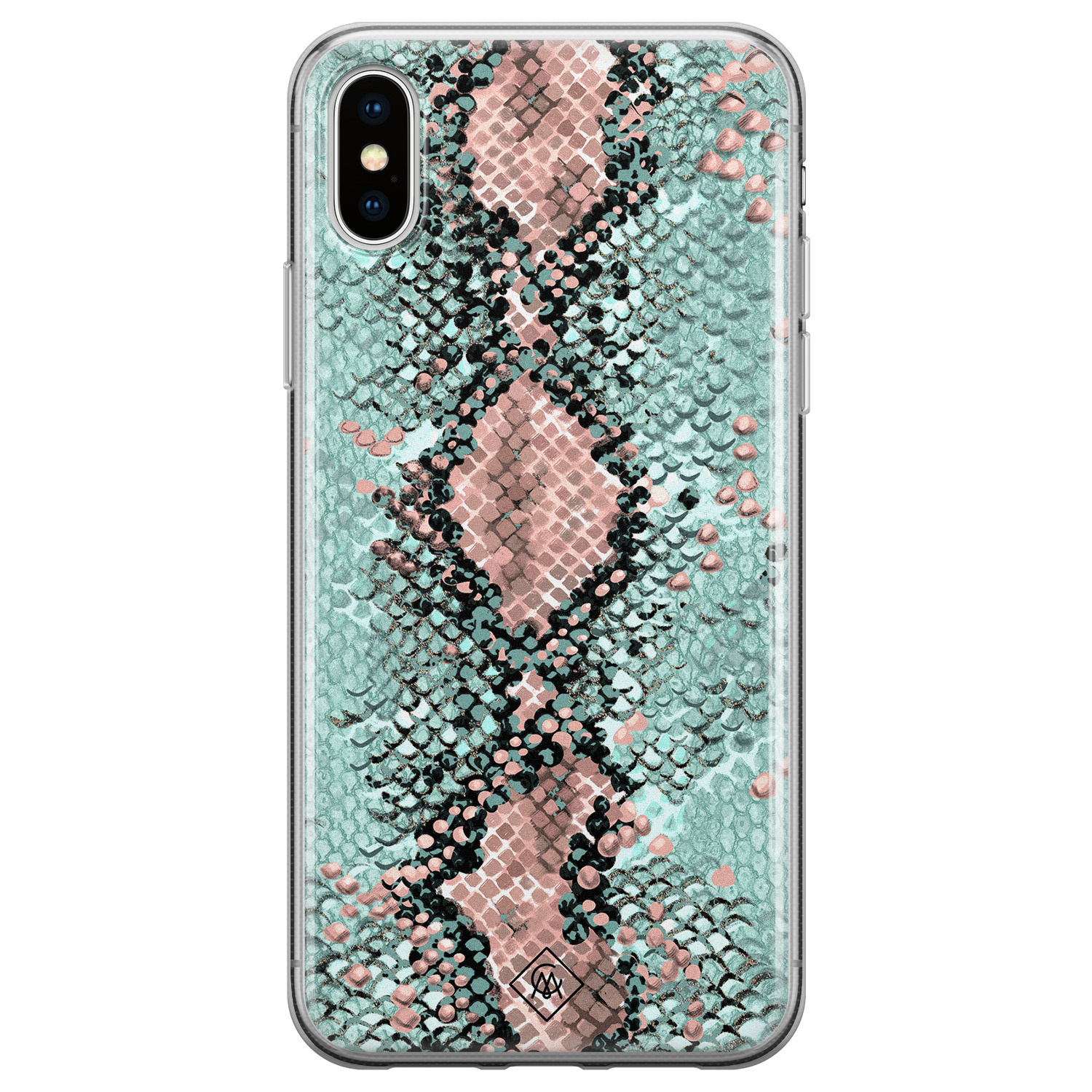 iPhone XS Max siliconen hoesje - Snake pastel