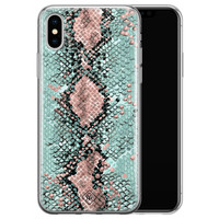 Casimoda iPhone XS Max siliconen hoesje - Snake pastel