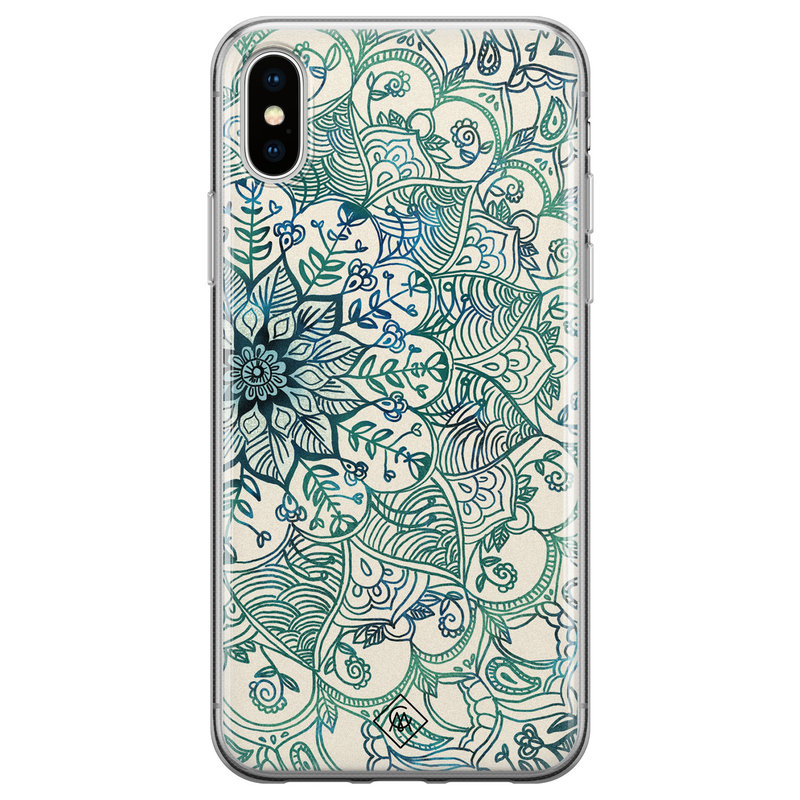 Casimoda iPhone XS Max siliconen hoesje - Mandala blauw