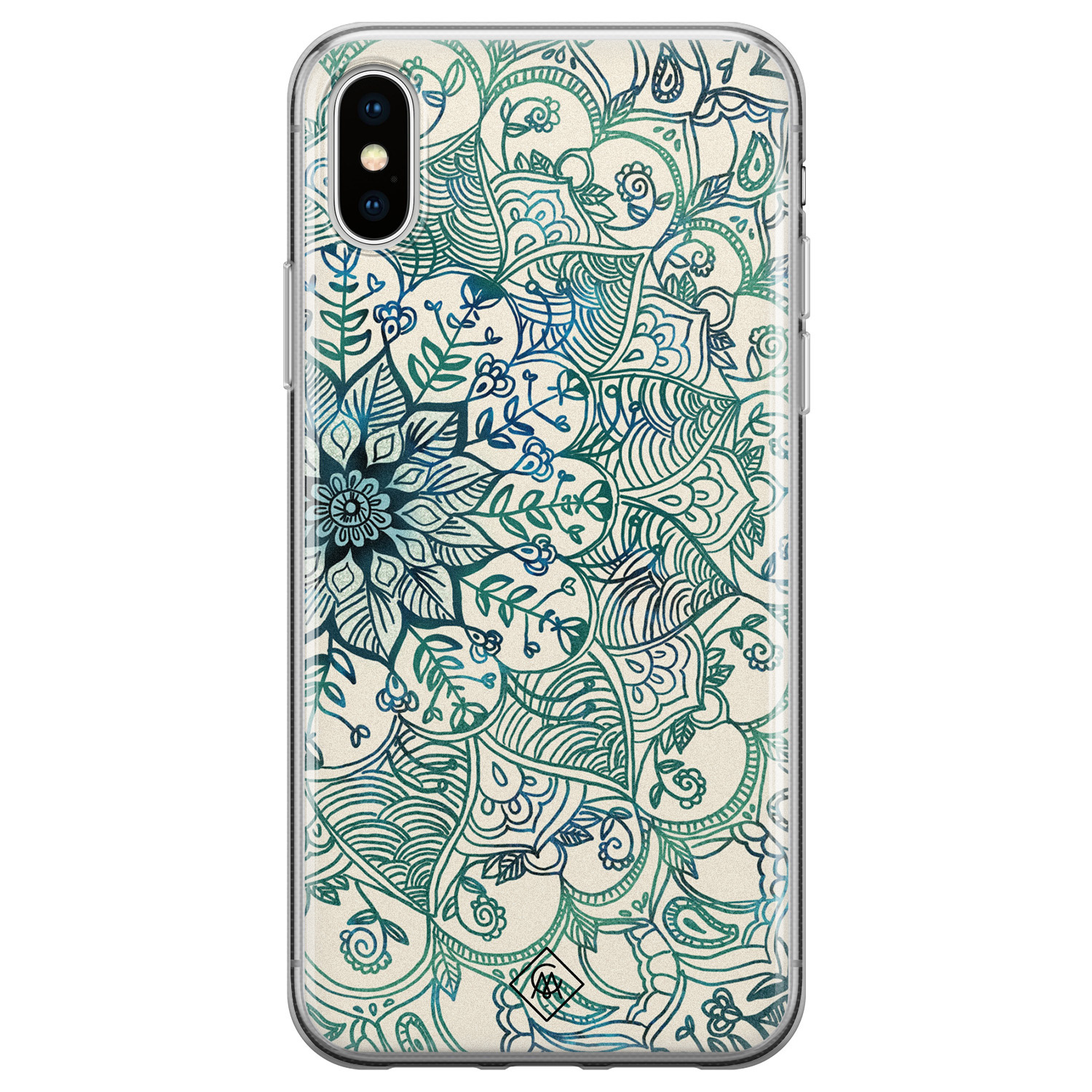 iPhone XS Max siliconen hoesje - Mandala blauw