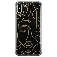 Casimoda iPhone XS Max siliconen hoesje - Abstract faces