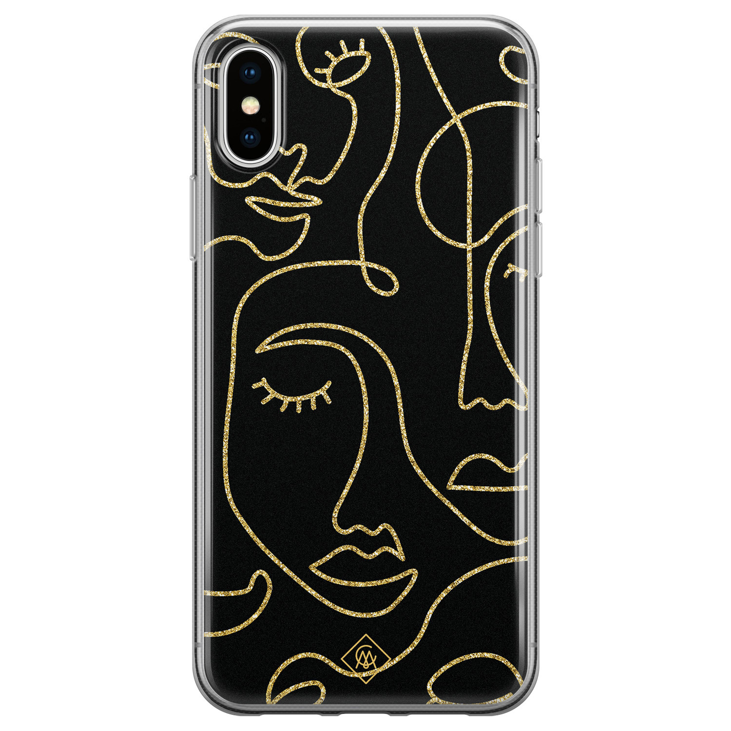 iPhone XS Max siliconen hoesje Abstract faces