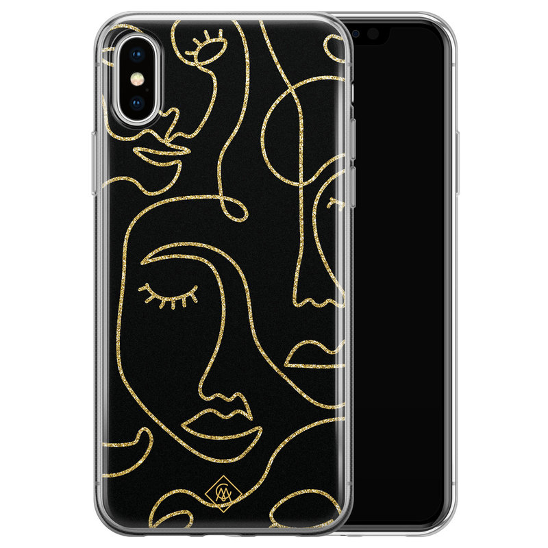 Casimoda iPhone XS Max siliconen hoesje - Abstract faces
