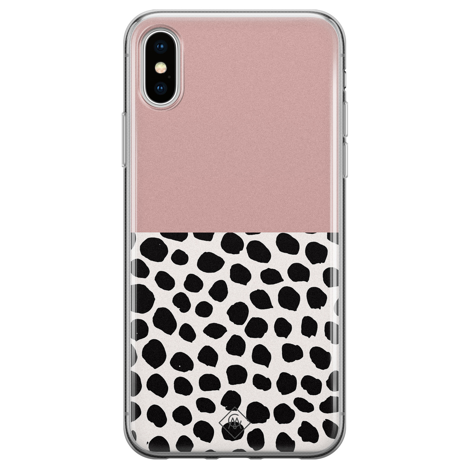 iPhone XS Max siliconen hoesje Pink dots