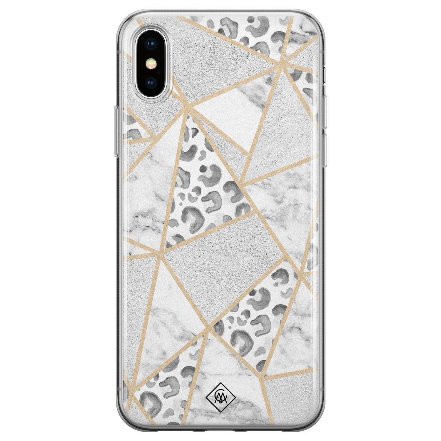 iPhone XS Max siliconen hoesje Stone leopard print