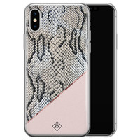 Casimoda iPhone XS Max siliconen hoesje - Snake print