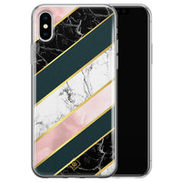 Casimoda iPhone XS Max siliconen hoesje - Marble stripes