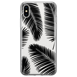 Casimoda iPhone XS Max siliconen hoesje - Palm leaves silhouette