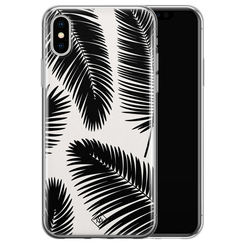 Casimoda iPhone XS Max siliconen hoesje - Palm leaves silhouette