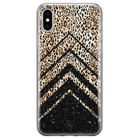 Casimoda iPhone XS Max siliconen hoesje - Chevron luipaard