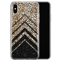 Casimoda iPhone XS Max siliconen hoesje - Chevron luipaard