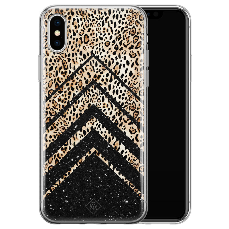 Casimoda iPhone XS Max siliconen hoesje - Chevron luipaard