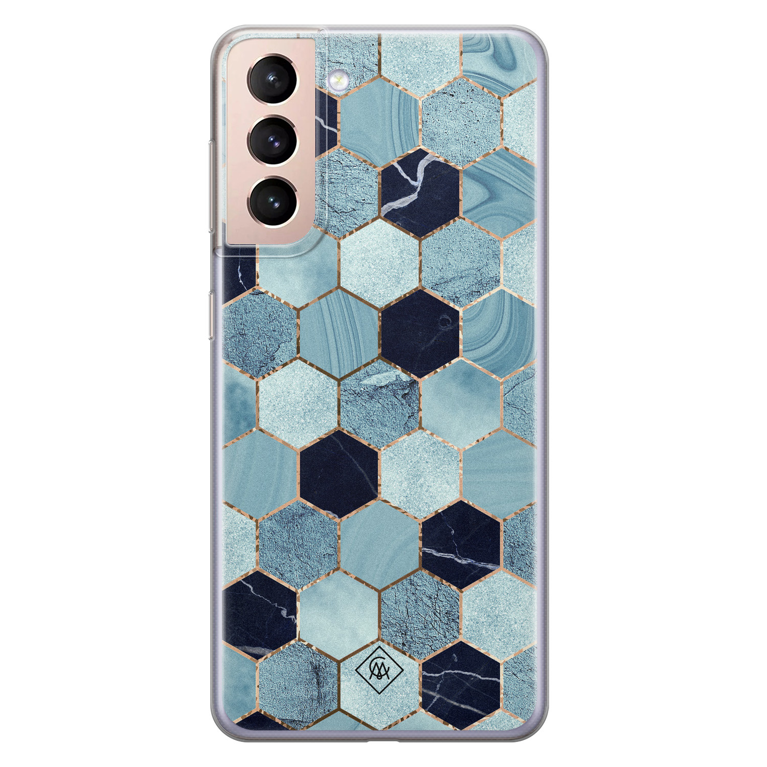 Samsung Galaxy S21 siliconen hoesje - Blue cubes