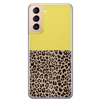 Casimoda Samsung Galaxy S21 siliconen hoesje - Luipaard geel