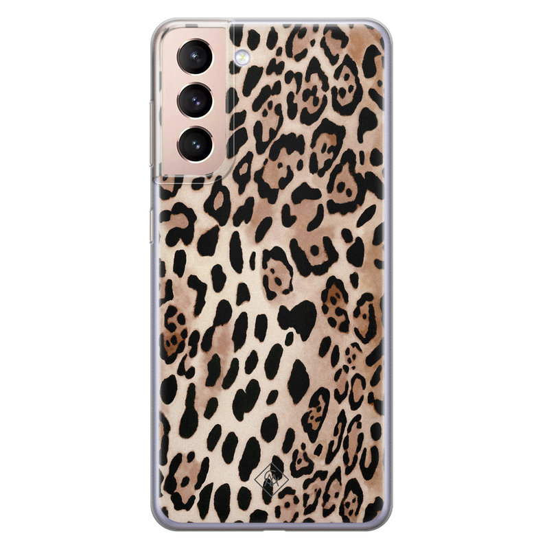 Casimoda Samsung Galaxy S21 siliconen hoesje - Golden wildcat