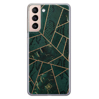 Casimoda Samsung Galaxy S21 siliconen hoesje - Abstract groen