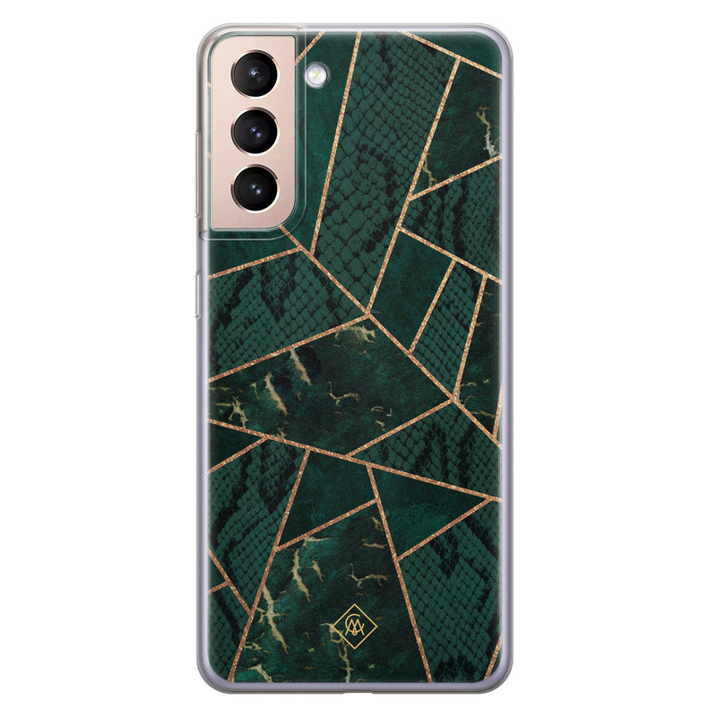 Casimoda Samsung Galaxy S21 siliconen hoesje - Abstract groen