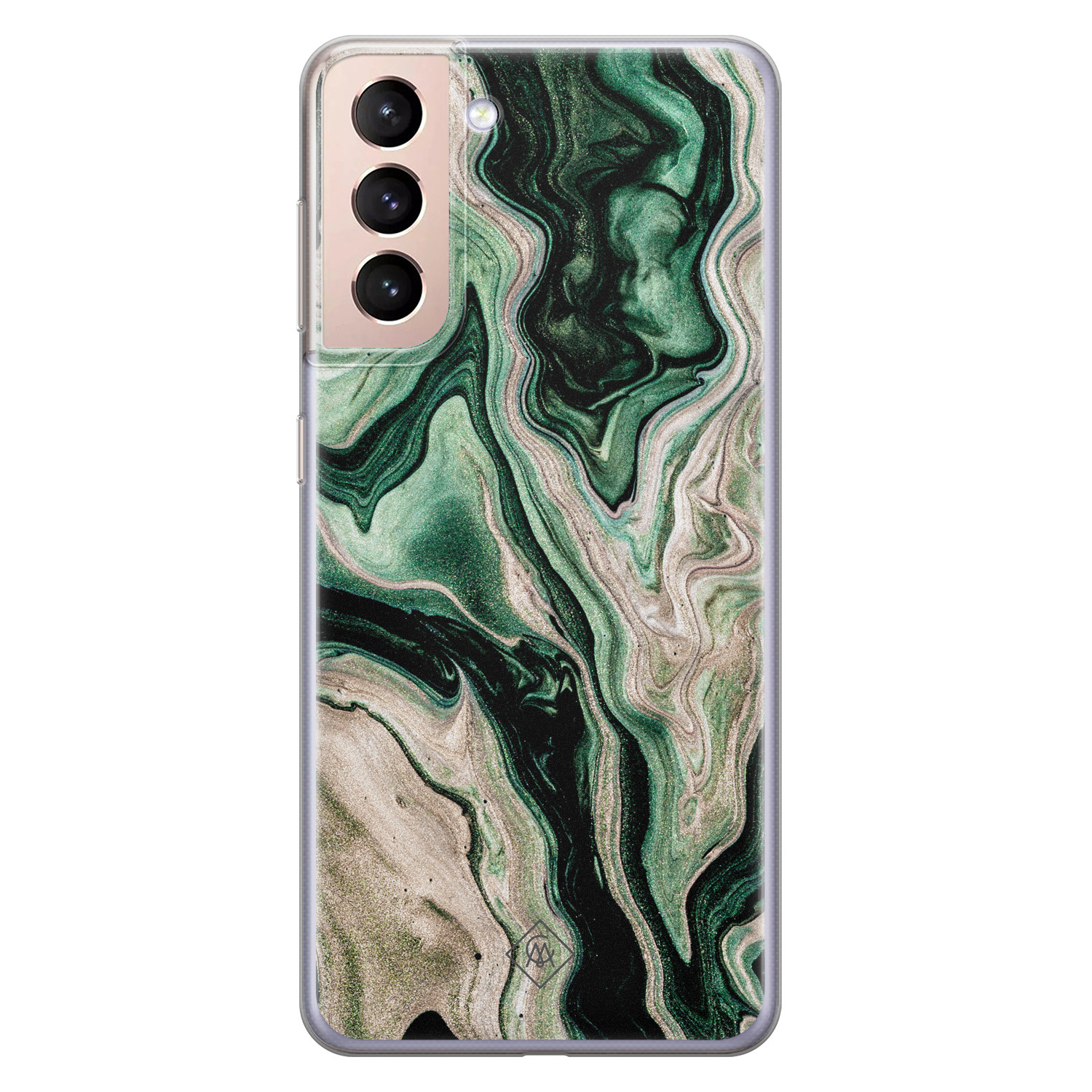Samsung Galaxy S21 siliconen hoesje Green waves