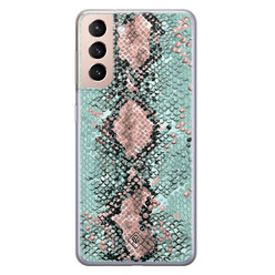 Casimoda Samsung Galaxy S21 siliconen hoesje - Snake pastel