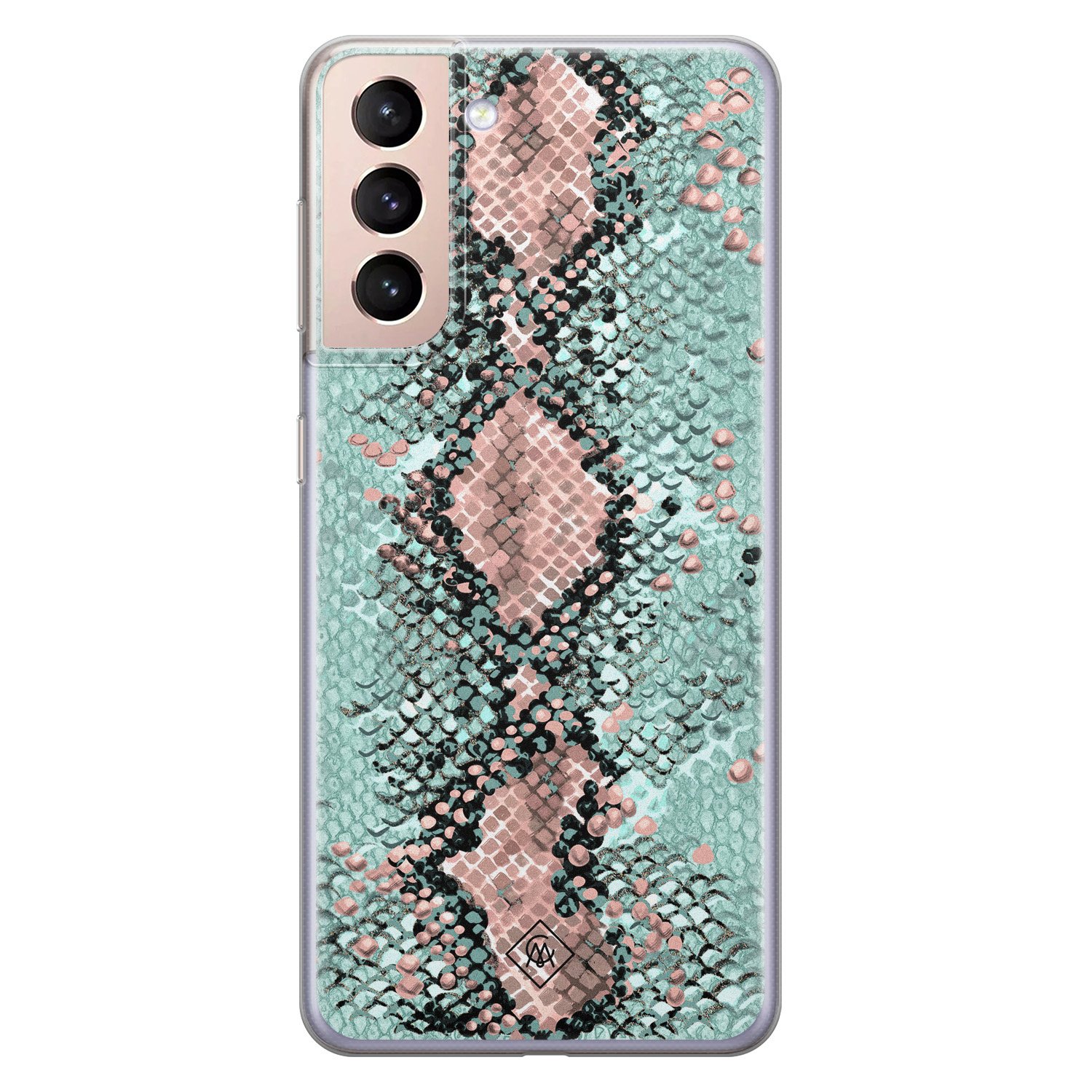 Samsung Galaxy S21 siliconen hoesje - Snake pastel