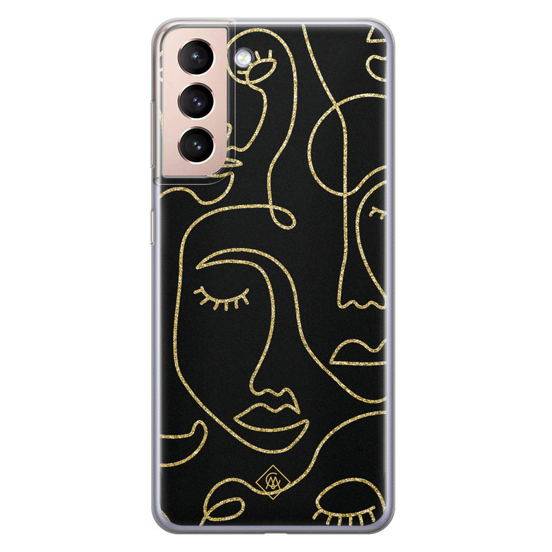 Casimoda Samsung Galaxy S21 siliconen hoesje - Abstract faces