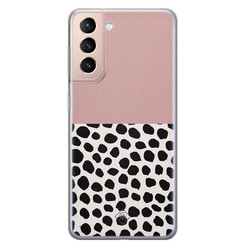 Casimoda Samsung Galaxy S21 siliconen hoesje - Pink dots