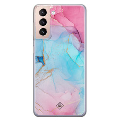 Casimoda Samsung Galaxy S21 siliconen hoesje - Marble colorbomb