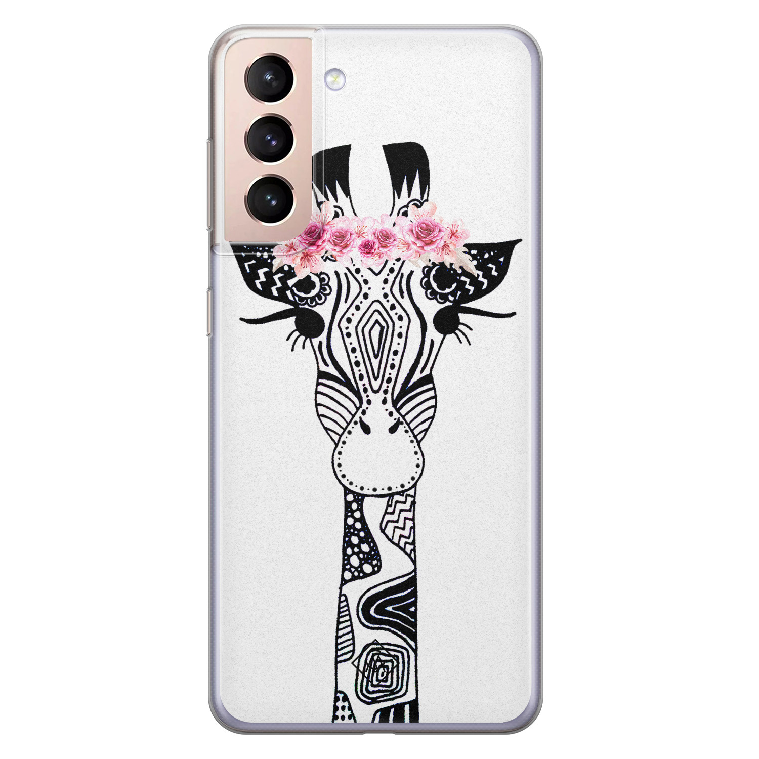 Samsung Galaxy S21 siliconen telefoonhoesje Giraffe