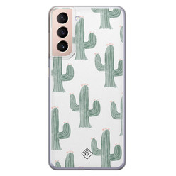 Casimoda Samsung Galaxy S21 siliconen hoesje - Cactus print