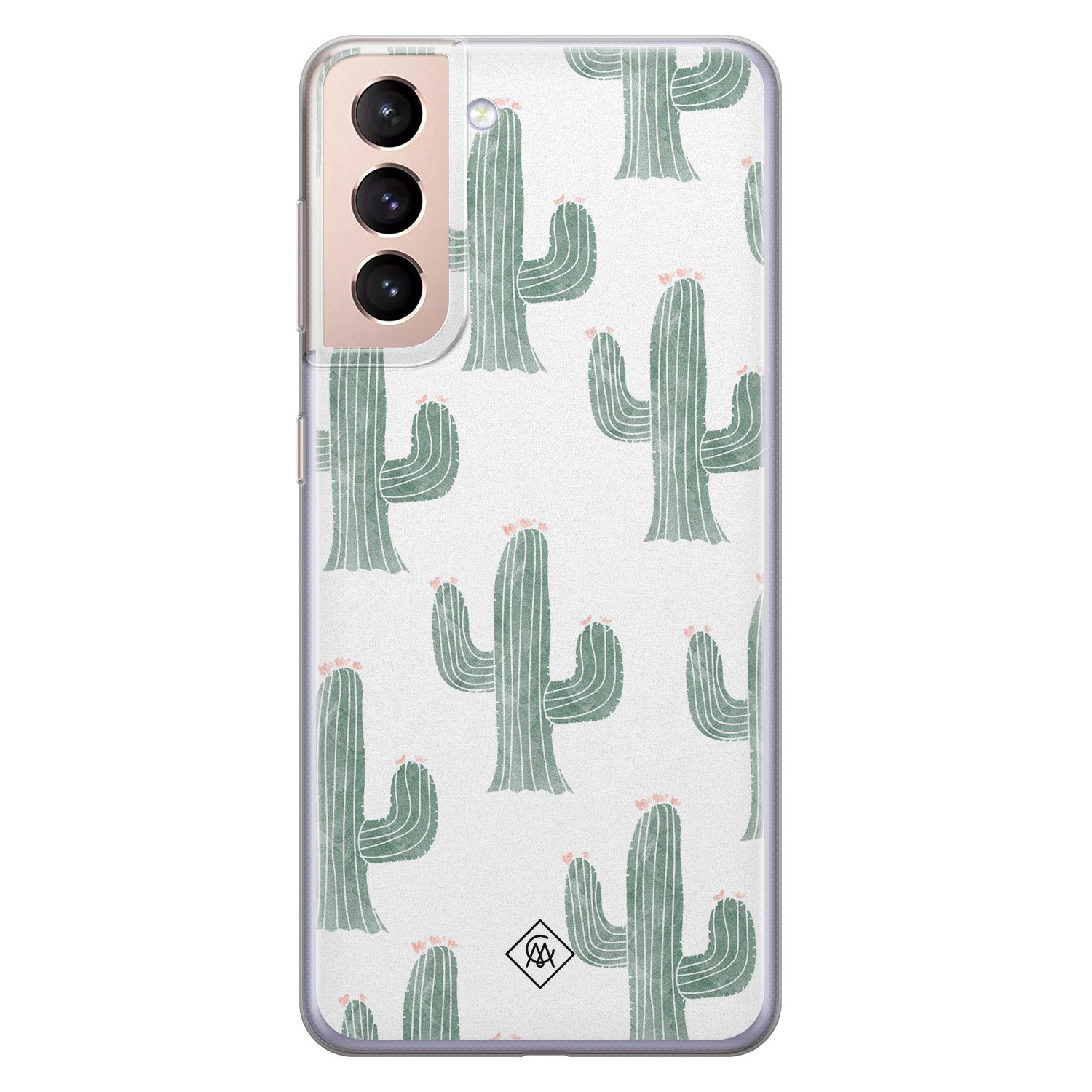 Samsung Galaxy S21 siliconen telefoonhoesje - Cactus print