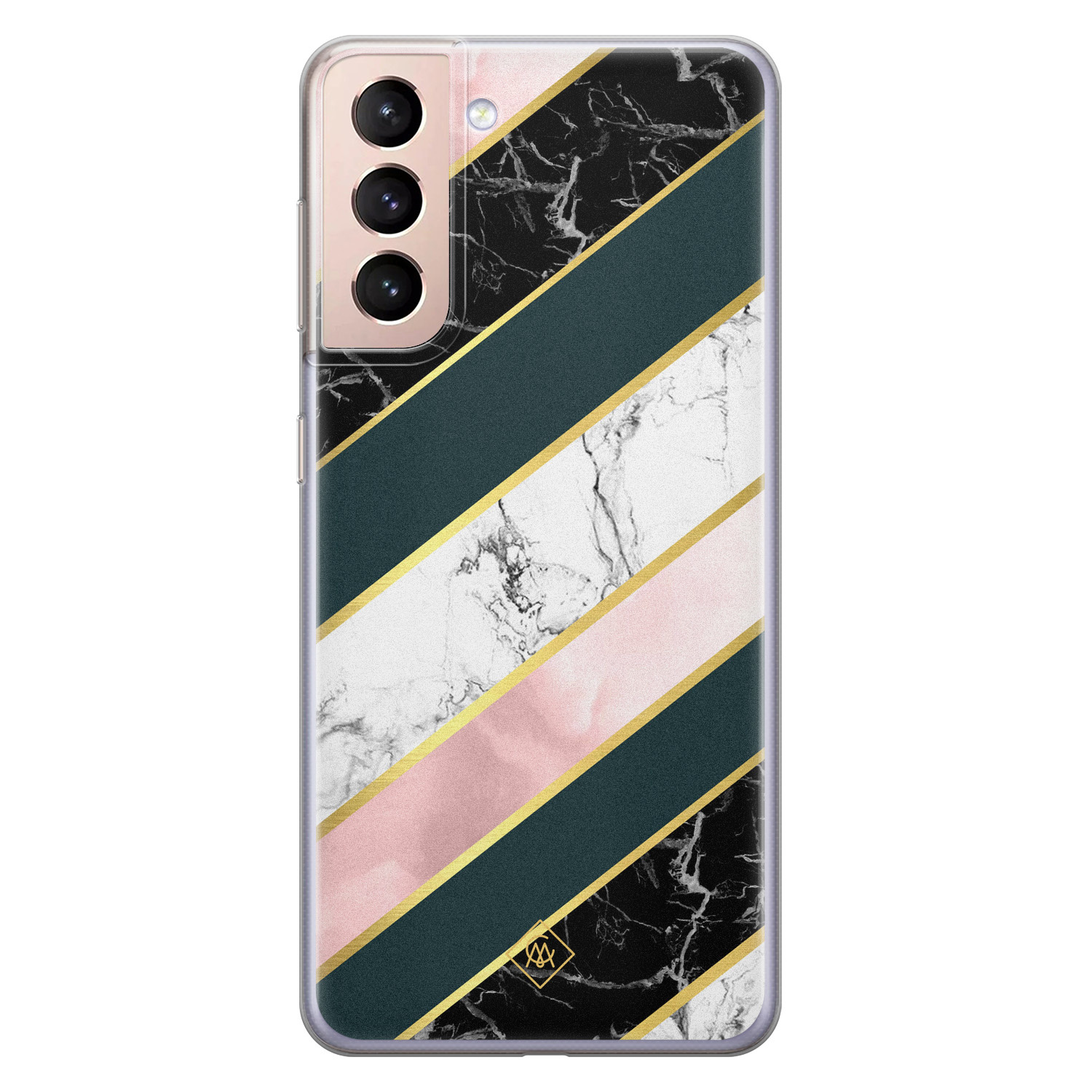 Samsung Galaxy S21 siliconen hoesje Marble stripes