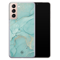Casimoda Samsung Galaxy S21 siliconen hoesje - Touch of mint