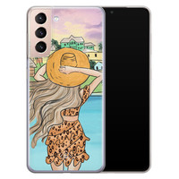 Casimoda Samsung Galaxy S21 siliconen hoesje - Sunset girl