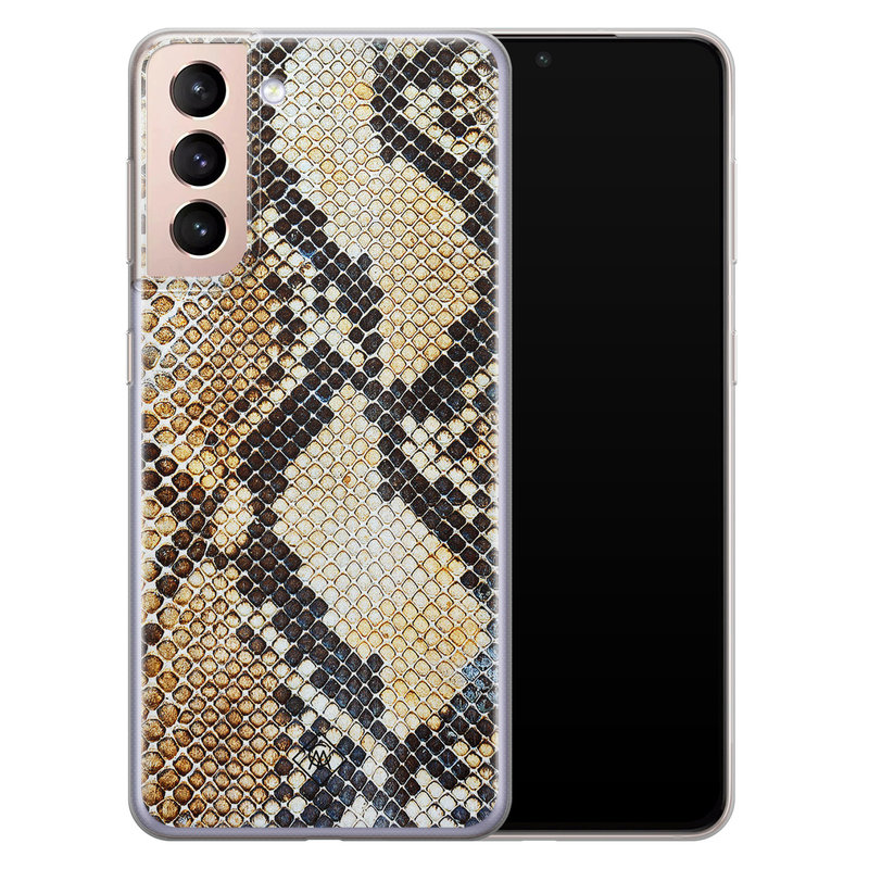 Casimoda Samsung Galaxy S21 siliconen hoesje - Golden snake