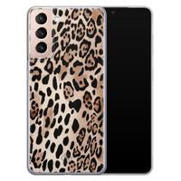 Casimoda Samsung Galaxy S21 siliconen hoesje - Golden wildcat