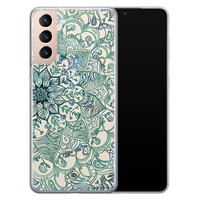 Casimoda Samsung Galaxy S21 siliconen hoesje - Mandala blauw