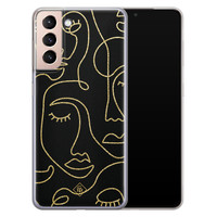 Casimoda Samsung Galaxy S21 siliconen hoesje - Abstract faces