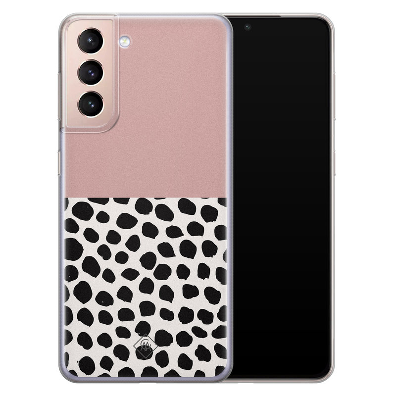 Casimoda Samsung Galaxy S21 siliconen hoesje - Pink dots