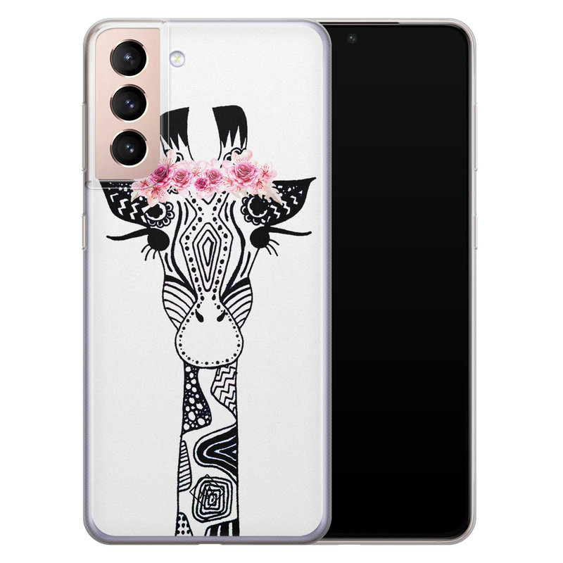 Casimoda Samsung Galaxy S21 siliconen telefoonhoesje - Giraffe