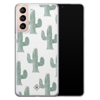 Casimoda Samsung Galaxy S21 siliconen telefoonhoesje - Cactus print