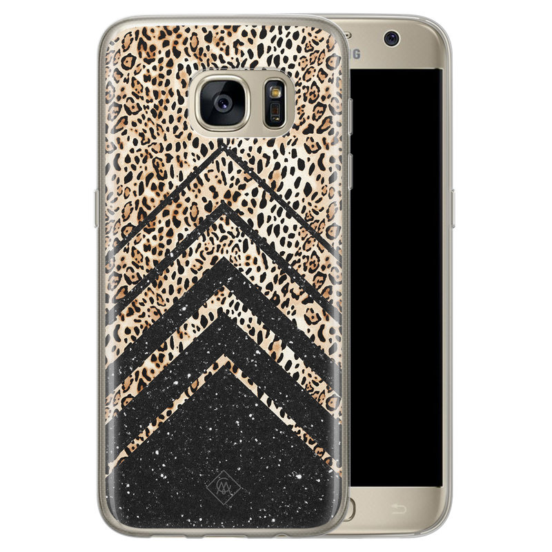 Casimoda Samsung Galaxy S7 siliconen hoesje - Chevron luipaard