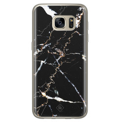 Casimoda Samsung Galaxy S7 siliconen hoesje - Marmer zwart