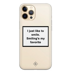 Casimoda iPhone 12 Pro Max transparant hoesje - Always smiling
