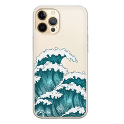 Casimoda iPhone 12 Pro Max transparant hoesje - Wave