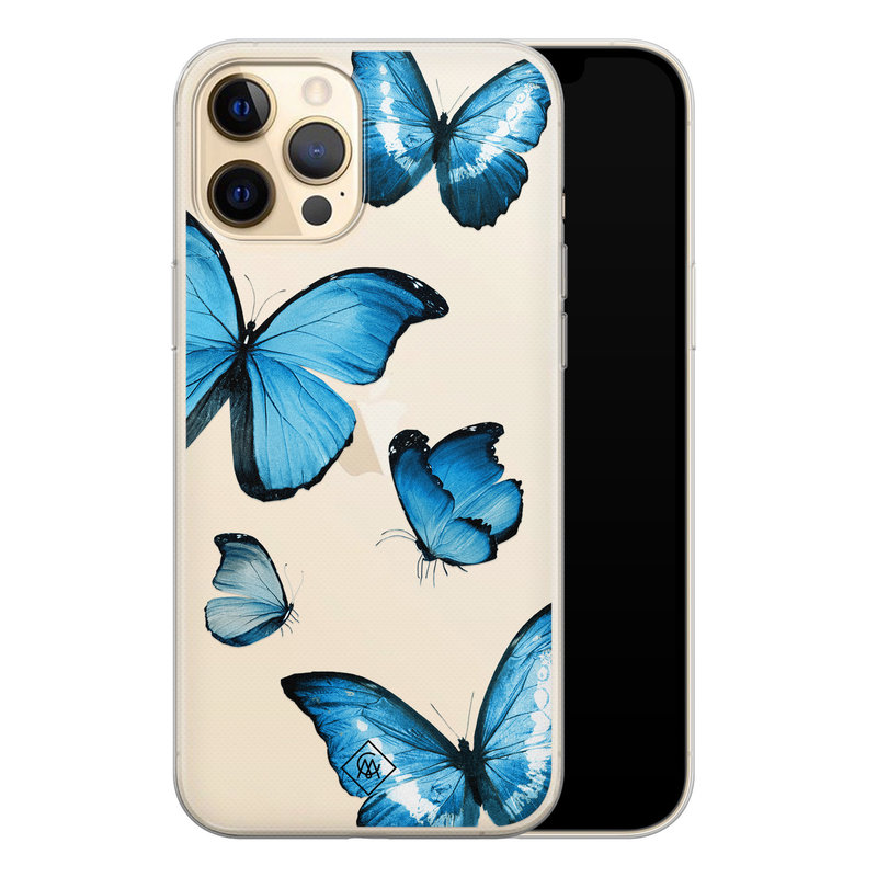 Casimoda iPhone 12 Pro Max transparant hoesje - Vlinders