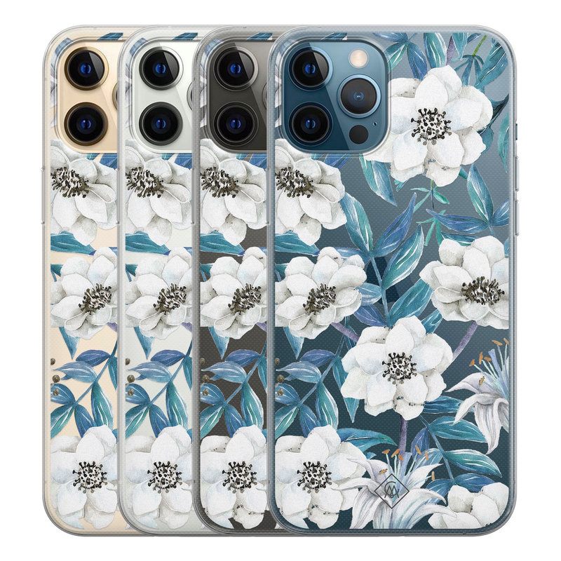 Casimoda iPhone 12 Pro Max transparant hoesje - Touch of flowers