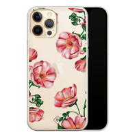 Casimoda iPhone 12 Pro Max transparant hoesje - Red flowers