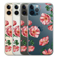 Casimoda iPhone 12 Pro Max transparant hoesje - Red flowers